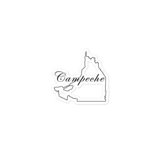 Campeche Die cut Bubble free stickers, 3″×3″, White