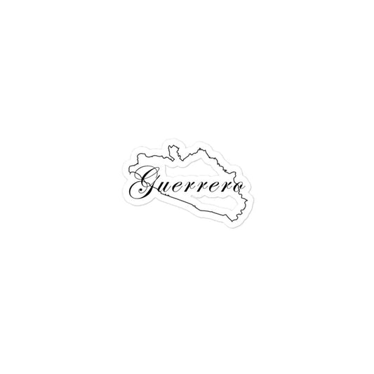 Guerrero Die cut Bubble free stickers, 3″×3″, White