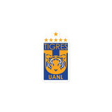 Tigres Die cut Bubble free stickers, 3″×3″, White