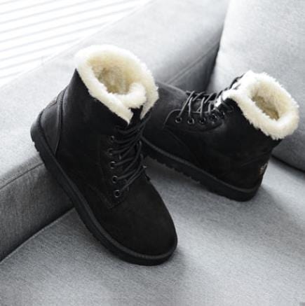 Women's Winter Snow Boots – Warm, Waterproof & Non-Slip Cold Weather Footwear, Khaki, 37