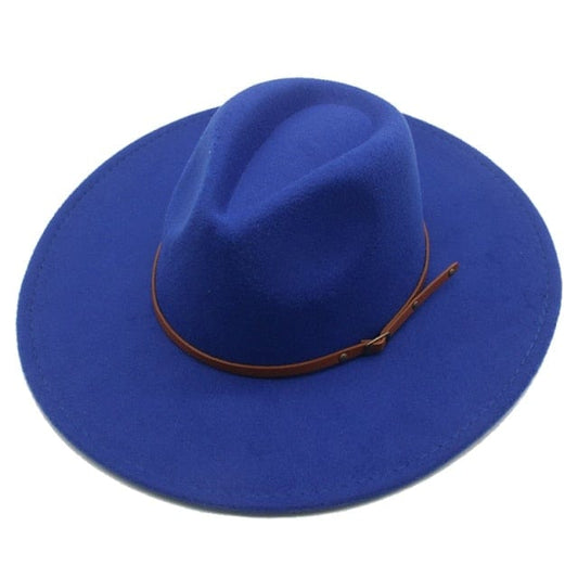 Sombrero Fedora de fieltro de ala ancha para hombres y mujeres