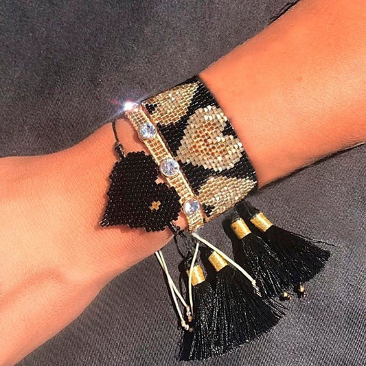 Bracelet Beads Design One Size, Black