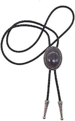 Western Native American Handmade Bolo tie Vintage Emerald Stone, Light Green, One Size