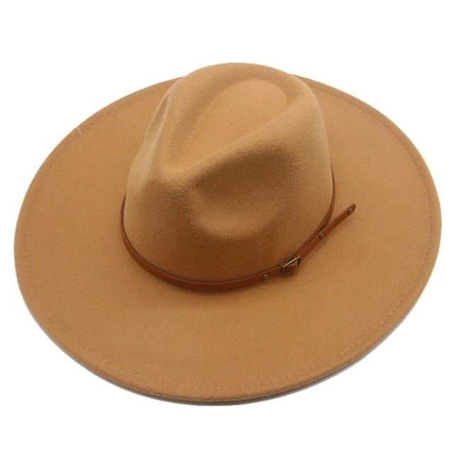 Sombrero Fedora de fieltro de ala ancha para hombres y mujeres