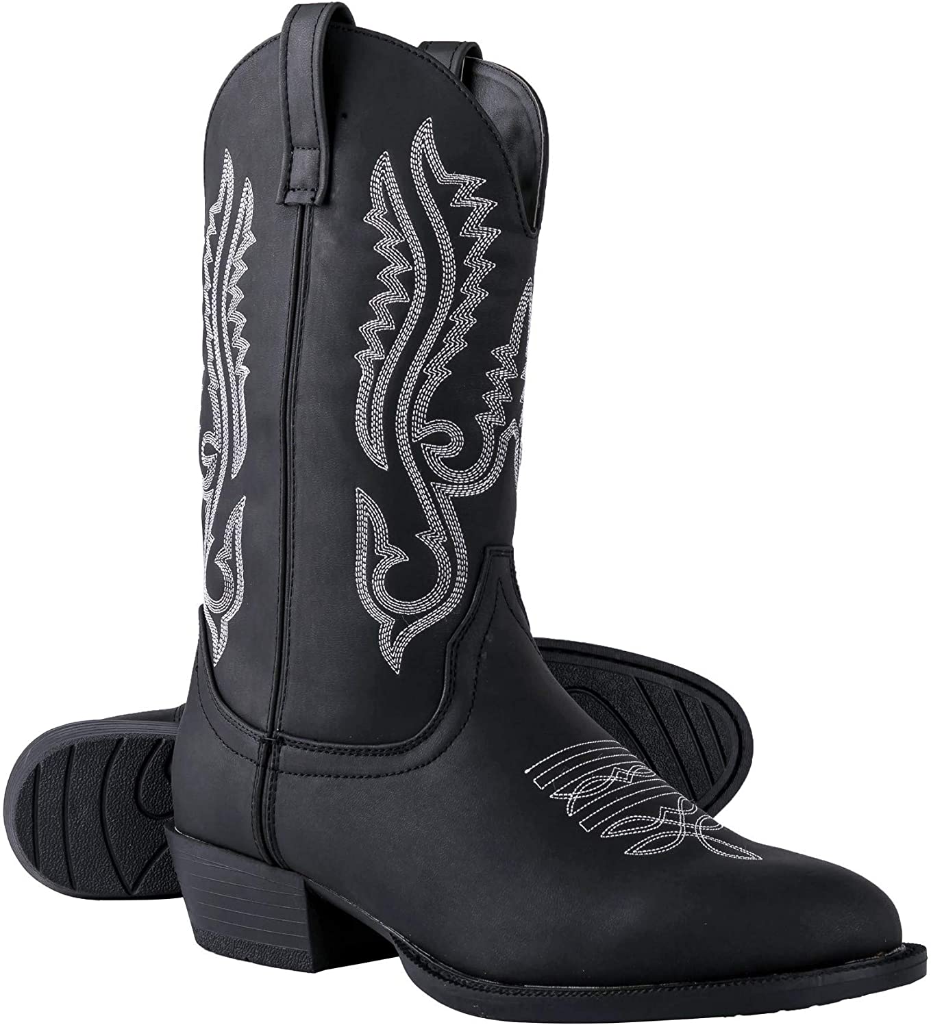 Canyon Trails Mens Classic Durable Round Toe Embroidered Western Rodeo Cowboy Boots, 8, Brown