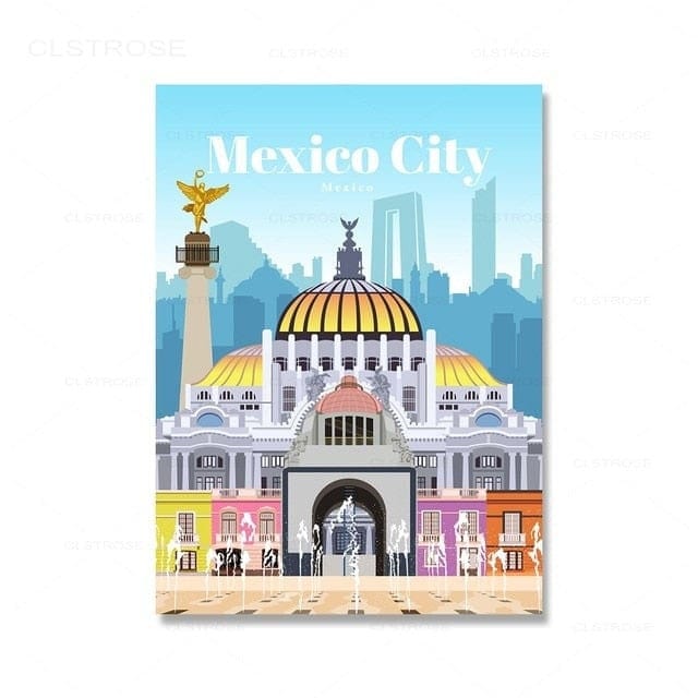 City Travel Landscape Poster , 13x18, Miami