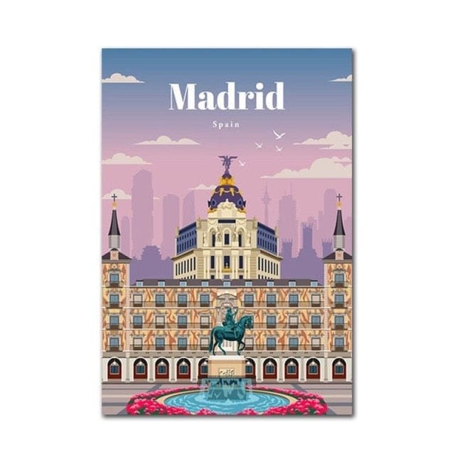 City Travel Landscape Poster , 13x18, Miami