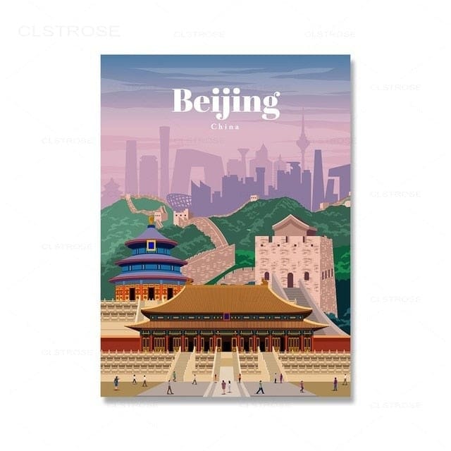 City Travel Landscape Poster , 13x18, Miami