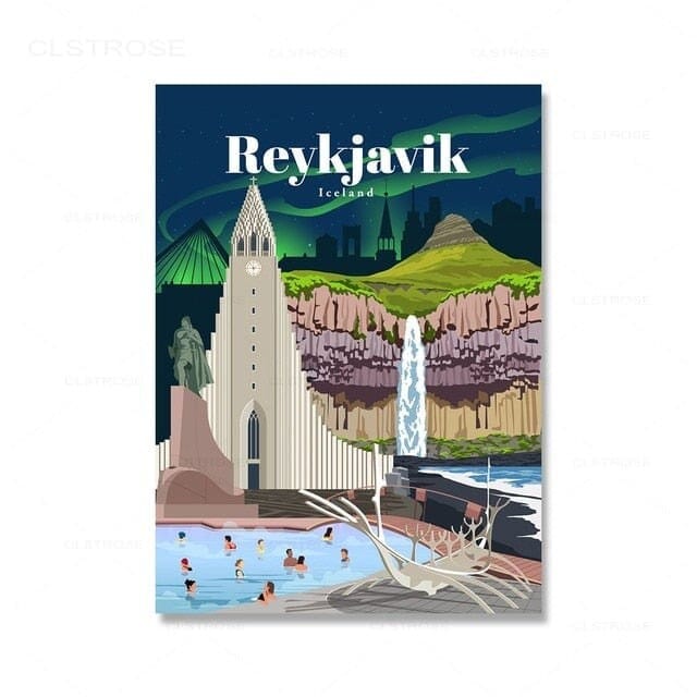 City Travel Landscape Poster , 13x18, Miami