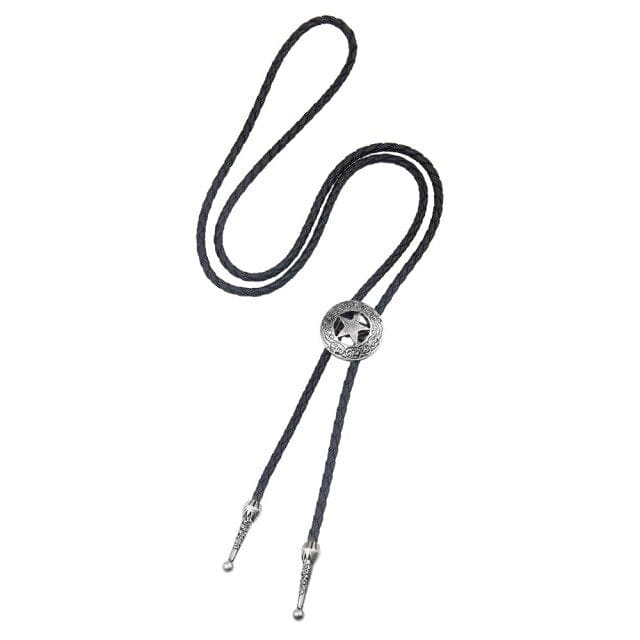 Cowboy Star Bolo Tie, Ancient Silver Sheep, One Size
