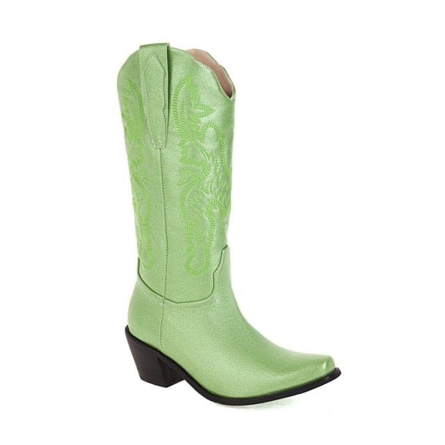 Cowgirl Boots, White, 10