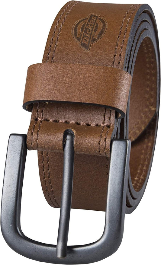 Dickies Men's Casual Leather Belt, Brown, 30-32