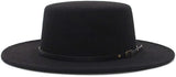 EOZY Classic Felt Fedora Hat for Women & Men – Wide Brim, Flat Top Jazz Panama Hat for Casual, Party, or Church, Black, One Size
