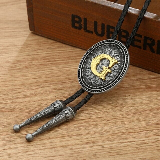 KDG western cowboy zinc alloy BOLO tie, H, One Size