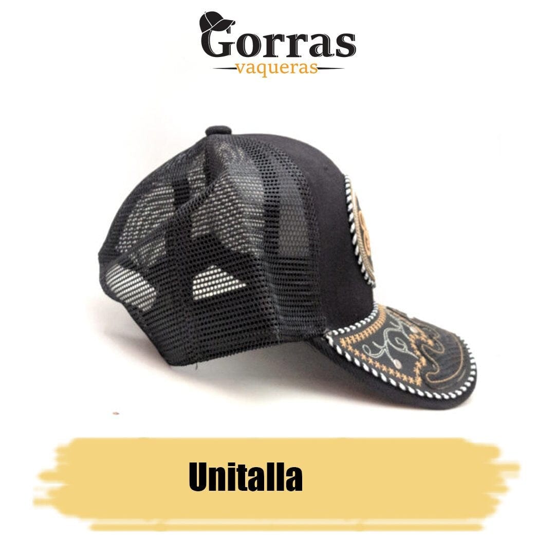 Guerrero Hat, Adjustable Unisex, Charro Style, Polyester/Acrylic, Embroidered Snake Skin