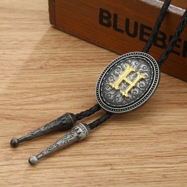 KDG western cowboy zinc alloy BOLO tie, H, One Size