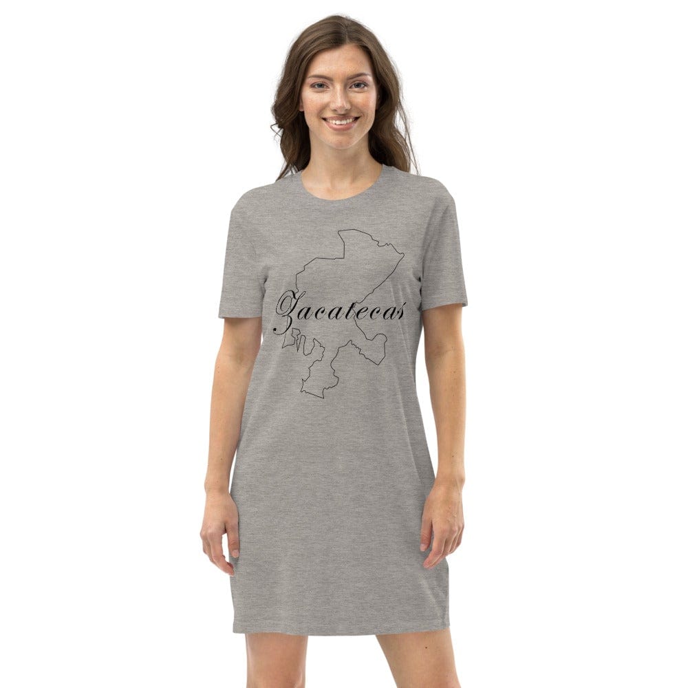 Zacatecas Organic Cotton T Shirt Dress , White, L