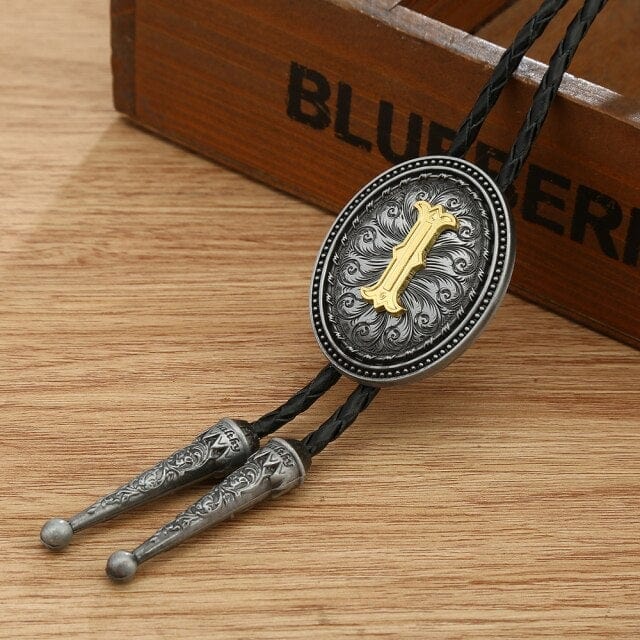 KDG western cowboy zinc alloy BOLO tie, H, One Size