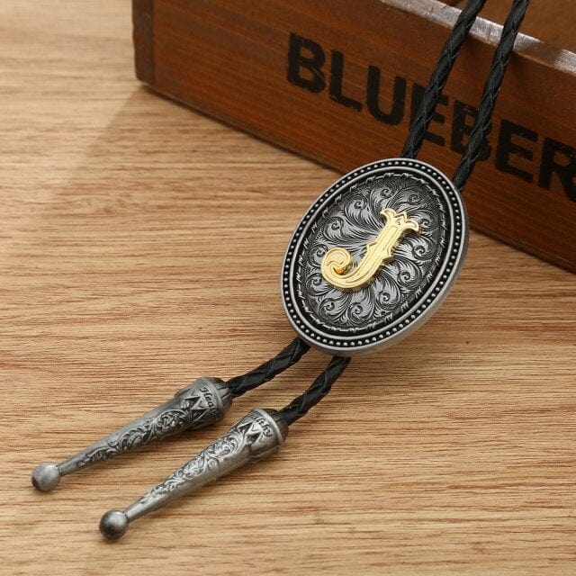 KDG western cowboy zinc alloy BOLO tie, H, One Size