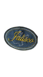 Jalisco Embroidered Patch, Snake Skin Design, 4"x3", Black PU Leather