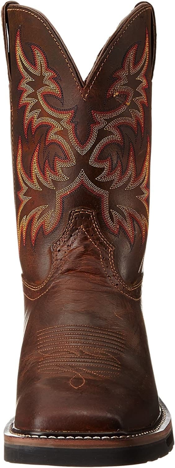 Justin Original Work Boots Men'S Stampede Pull On Square Toe Work Boot , 7, Brown