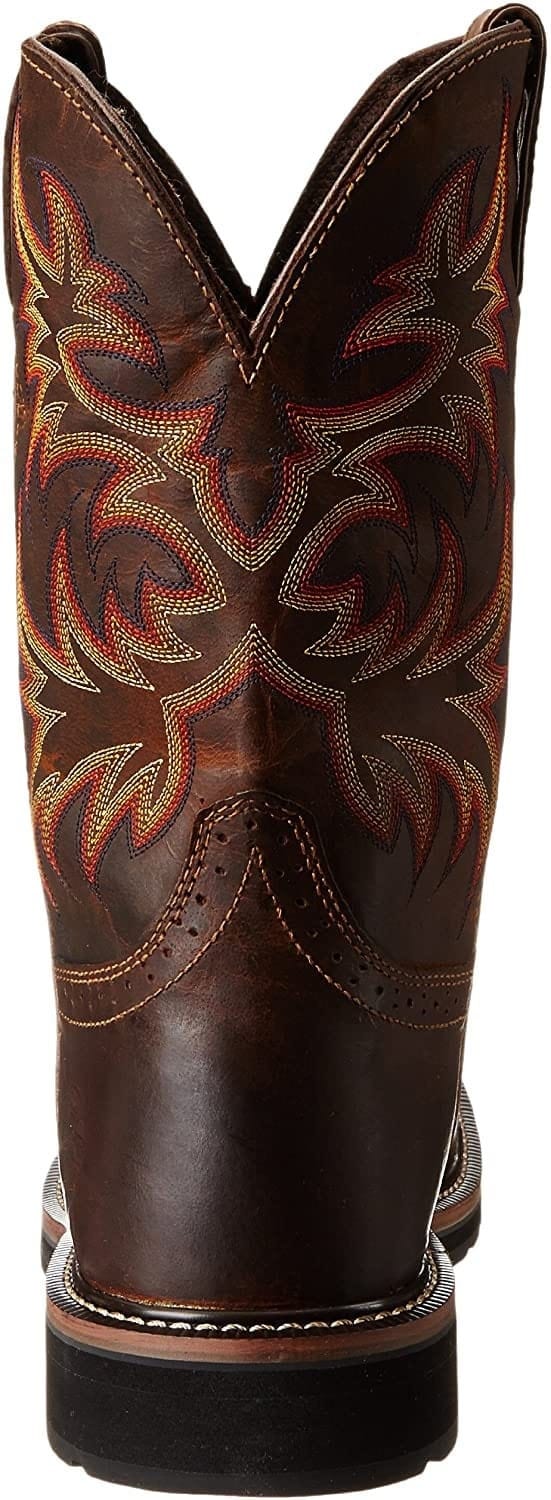 Justin Original Work Boots Men'S Stampede Pull On Square Toe Work Boot , 7, Brown