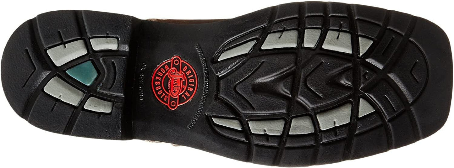 Justin Original Work Boots Men'S Stampede Pull On Square Toe Work Boot , 7, Brown