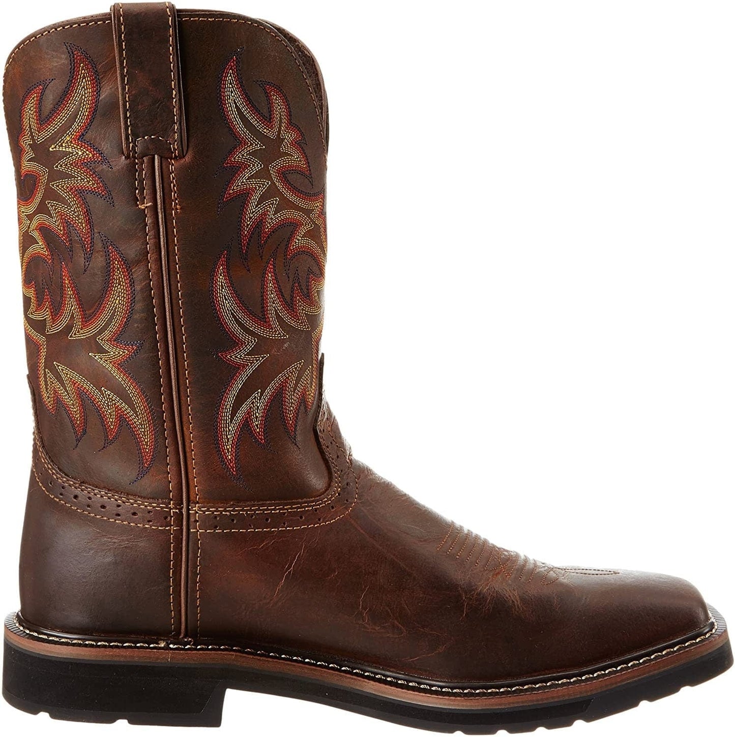 Justin Original Work Boots Men'S Stampede Pull On Square Toe Work Boot , 7, Brown