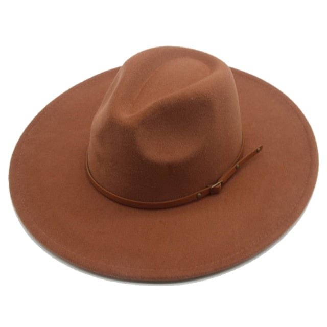 Sombrero Fedora de fieltro de ala ancha para hombres y mujeres