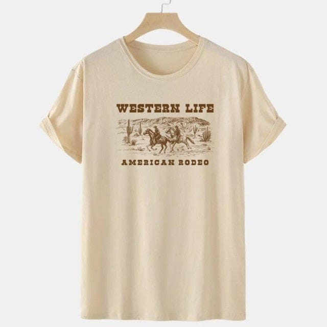 VIP HJN Cowboy Rodeo Retro Women T-Shirt Cowgirl Shirt Western Style Country Vintage T Shirt Cotton Short Sleeve Cute Aesthetic Tee