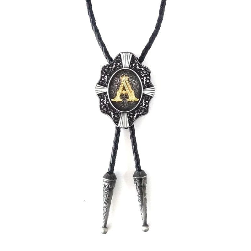 Letter Type Bolo Tie, Gray, A
