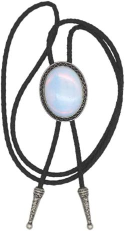 Western Native American Handmade Bolo tie Vintage Emerald Stone, Light Green, One Size