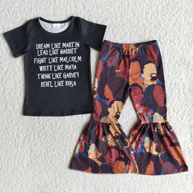 Camiseta con estampado de letras y sombrero de toro occidental con estampado de vaquero y campana de vaca para niños pequeños y niñas