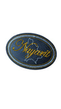 Nayarit Embroidered Patch, Snake Skin Design, 4"x3", Black PU Leather