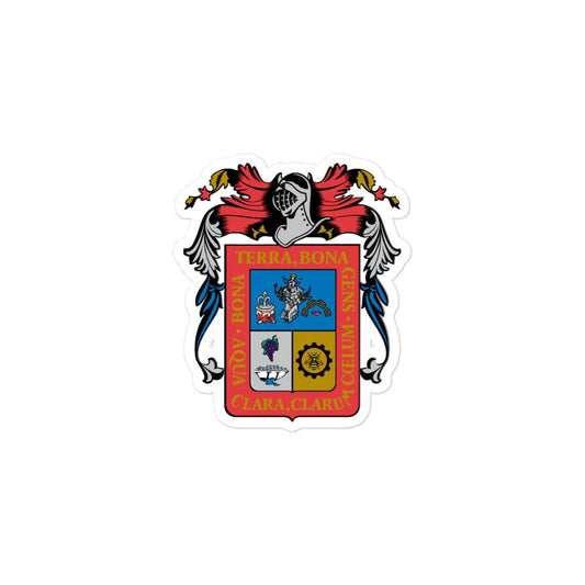 Official Coat of arms of Aguascalientes Die cut Bubble free stickers, 3"x3", White
