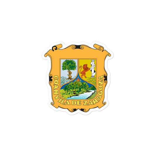 Official Coat of arms of Coahuila Die cut Bubble free stickers, 3"x3", White