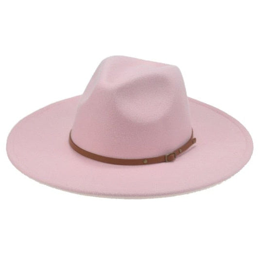 Sombreros Fedora de invierno para mujeres y hombres: ala grande de 9,5 cm, banda lisa, cinturón, color caqui y negro, estilo vaquero/jazz para exteriores