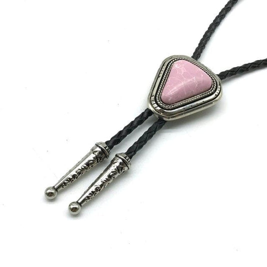 Retro metal  bolo tie, black, One Size