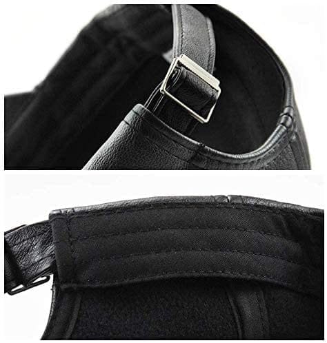 Plain baseball cap, men adjustable structured pu classic baseball cap hat,winter for elderly father