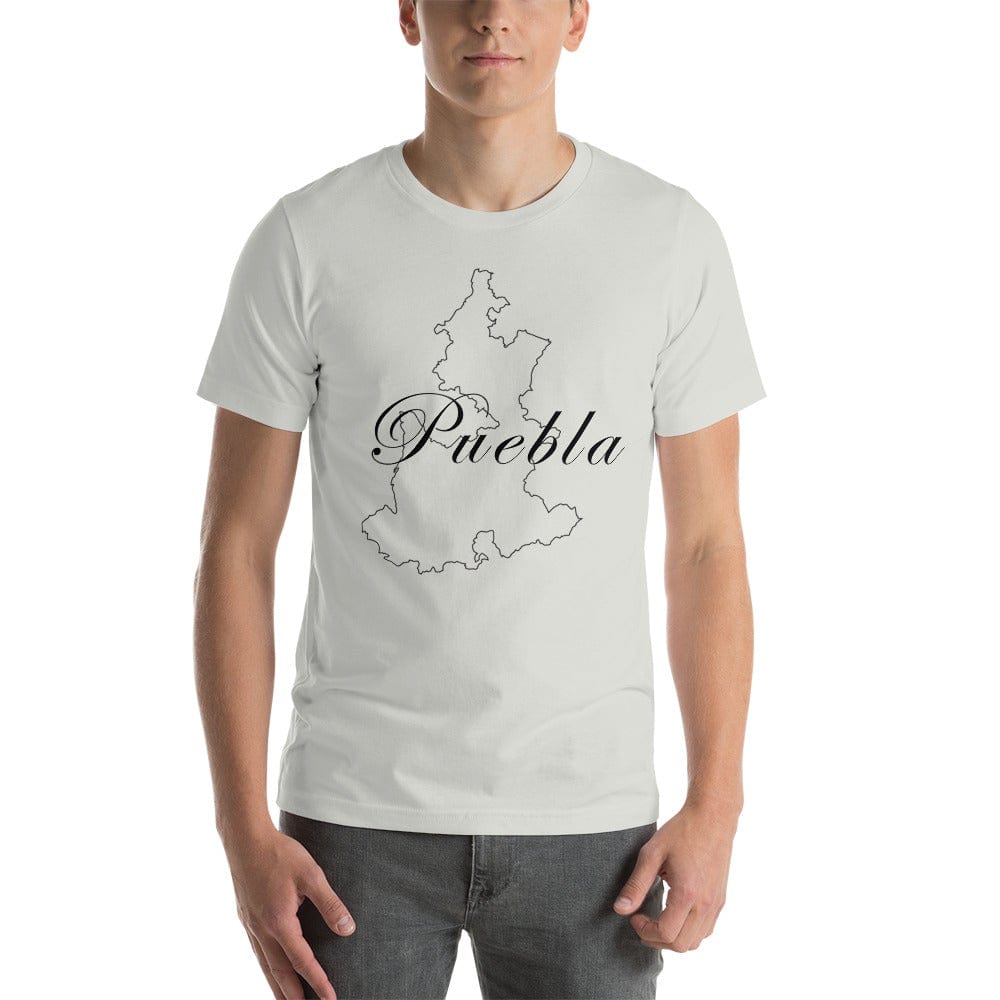 Puebla Shirt, Short Sleeve, Unisex T Shirt, Silver, S