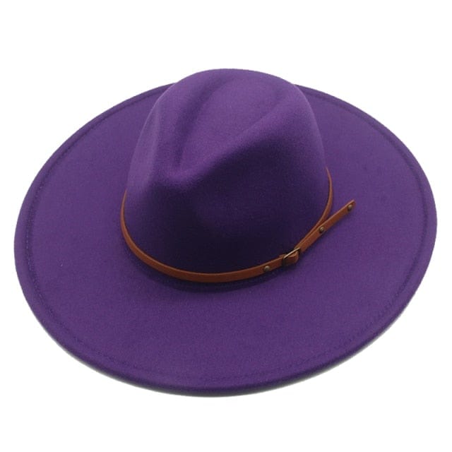 Sombrero Fedora de fieltro de ala ancha para hombres y mujeres