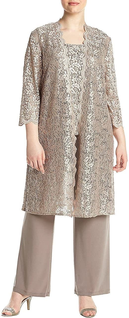 Chaqueta con cordones y pantalón liso de 3 piezas para mujer de R&M Richards