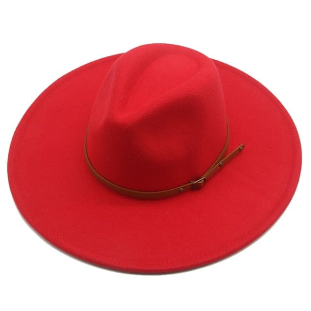 Sombrero Fedora de fieltro de ala ancha para hombres y mujeres