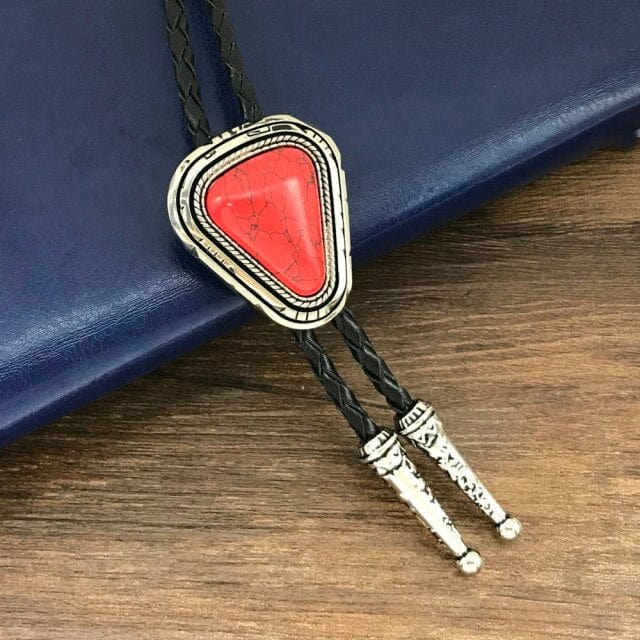 Retro metal  bolo tie, black, One Size