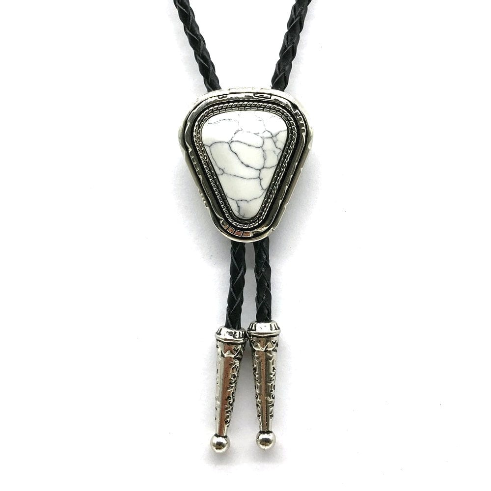 Retro metal  bolo tie, black, One Size