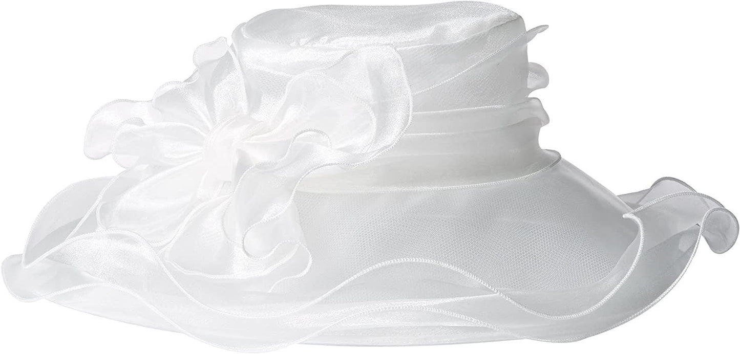 Sombrero de vestir de organza con roseta DRS1020 para mujer de San Diego Hat Company