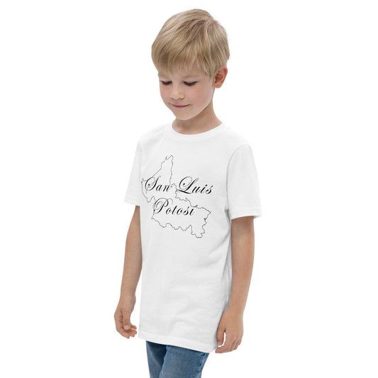 San Luis Potosi  Youth knitted T shirt, XS, White