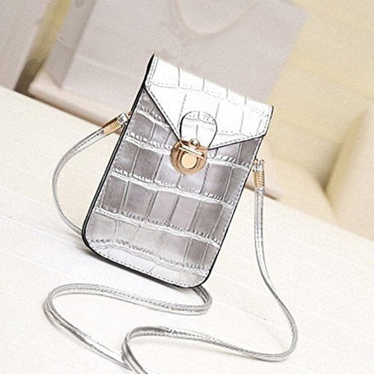 Leather Women Handbag, Gold, One Size