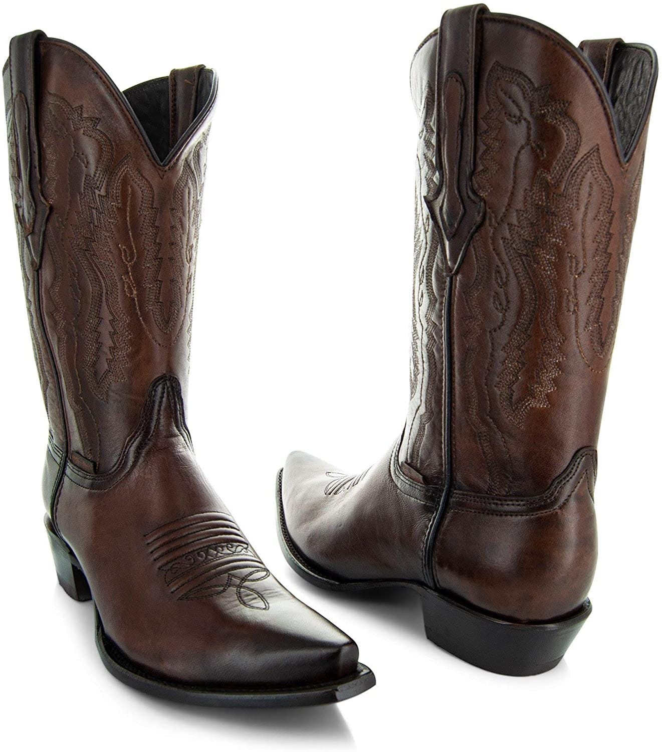 Soto boots mens burnished snip toe cowboy boots h50030, 11, Brown