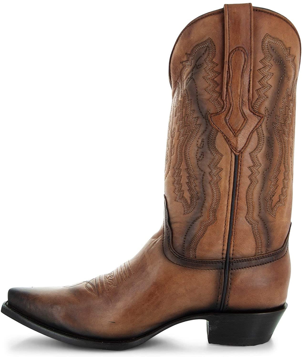 Soto boots mens burnished snip toe cowboy boots h50030, 11, Brown